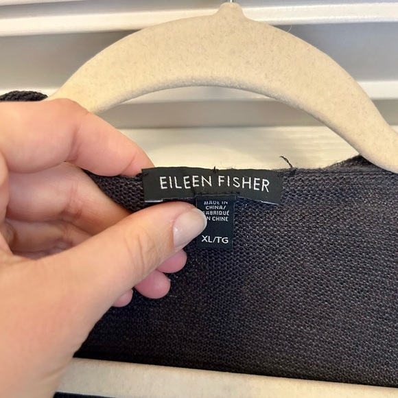 Eileen Fisher Organic Linen Knit Hooded Wrap Cardigan NWOT - Picture 5 of 6